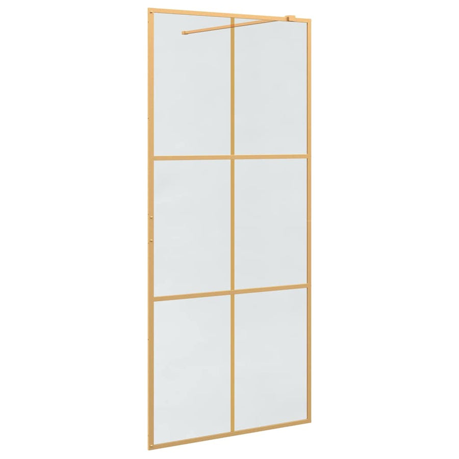 Inloop Douche Wand Goud 90 x 195 cm gehard glas