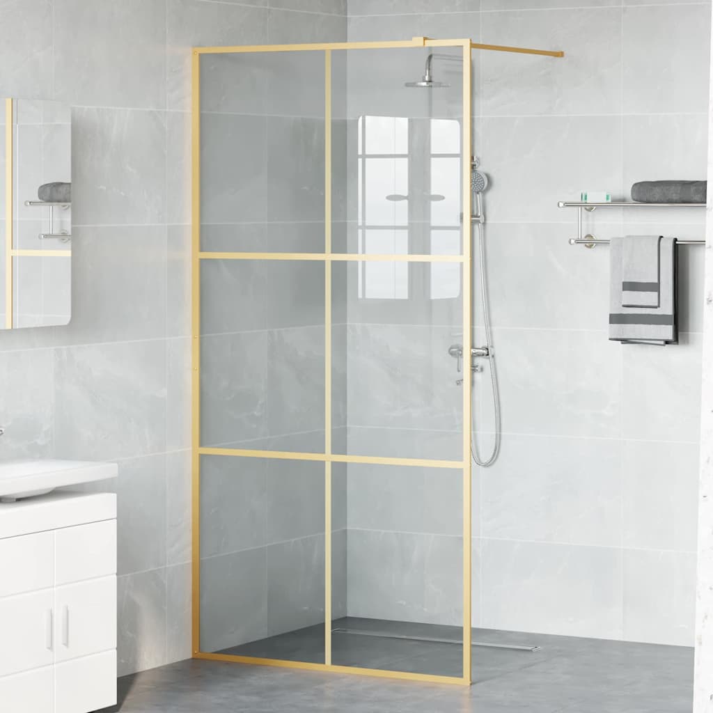 Inloop Douche Wand Goud 100 x 195 cm gehard glas