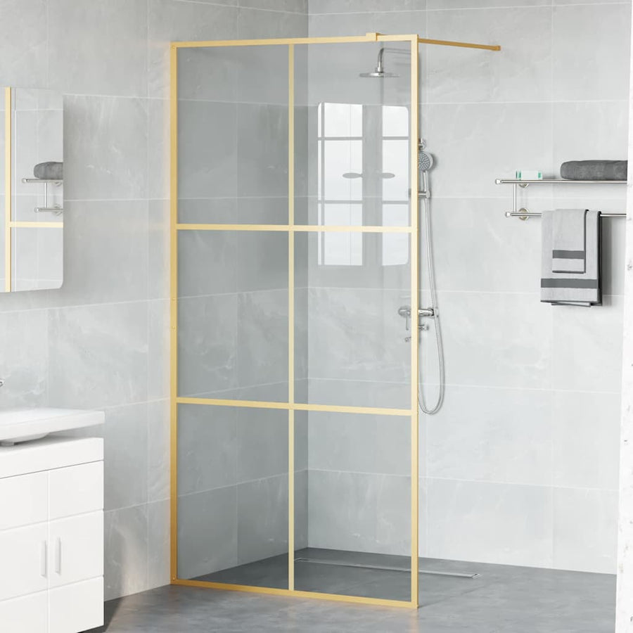 Inloop Douche Wand Goud 100 x 195 cm gehard glas