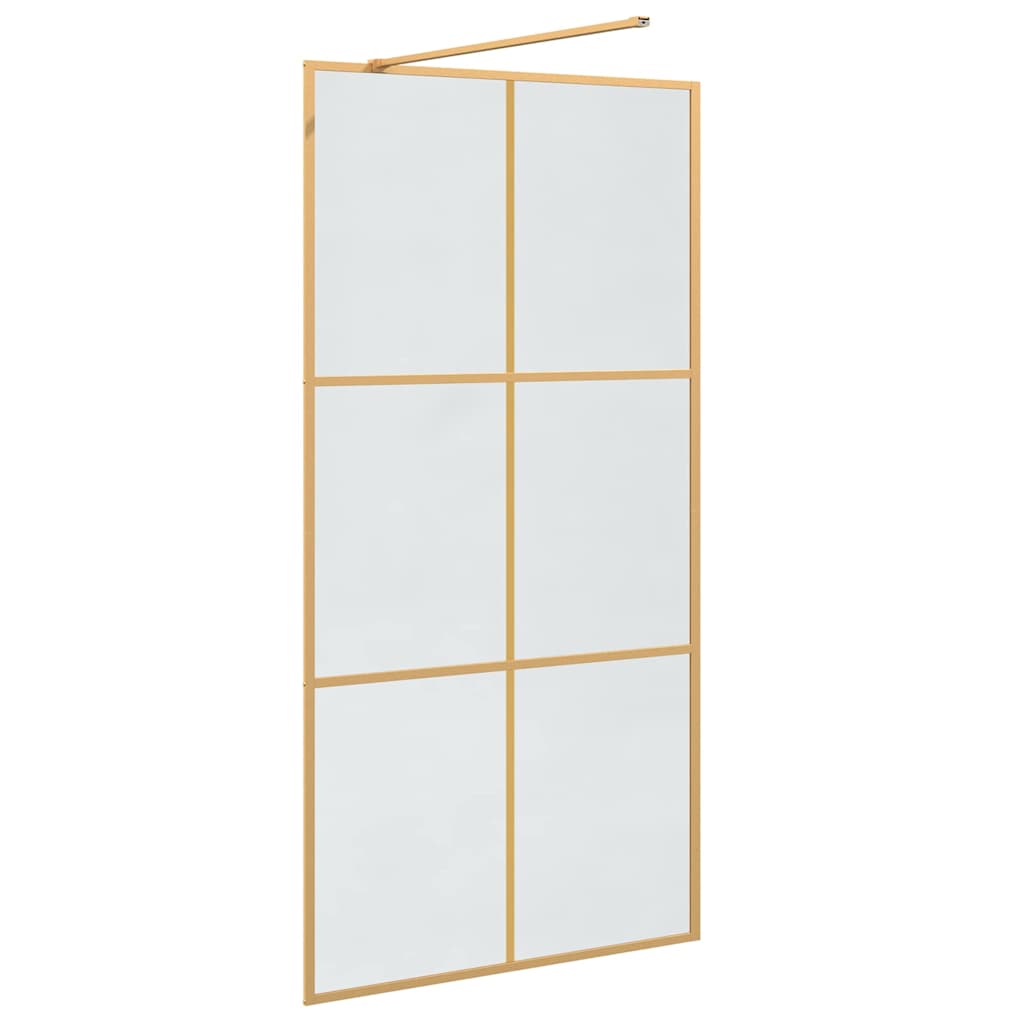 Inloop Douche Wand Goud 100 x 195 cm gehard glas