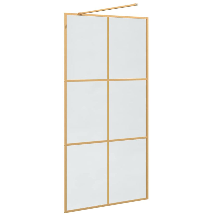Inloop Douche Wand Goud 100 x 195 cm gehard glas