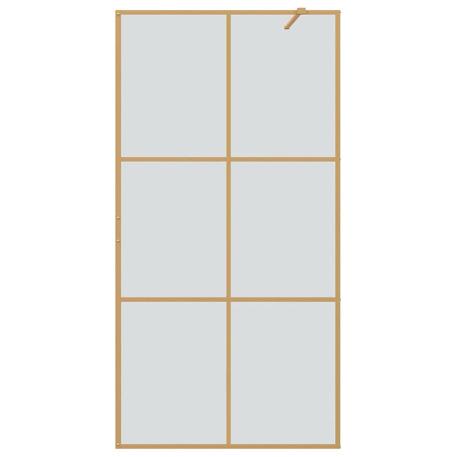 Inloop Douche Wand Goud 100 x 195 cm gehard glas