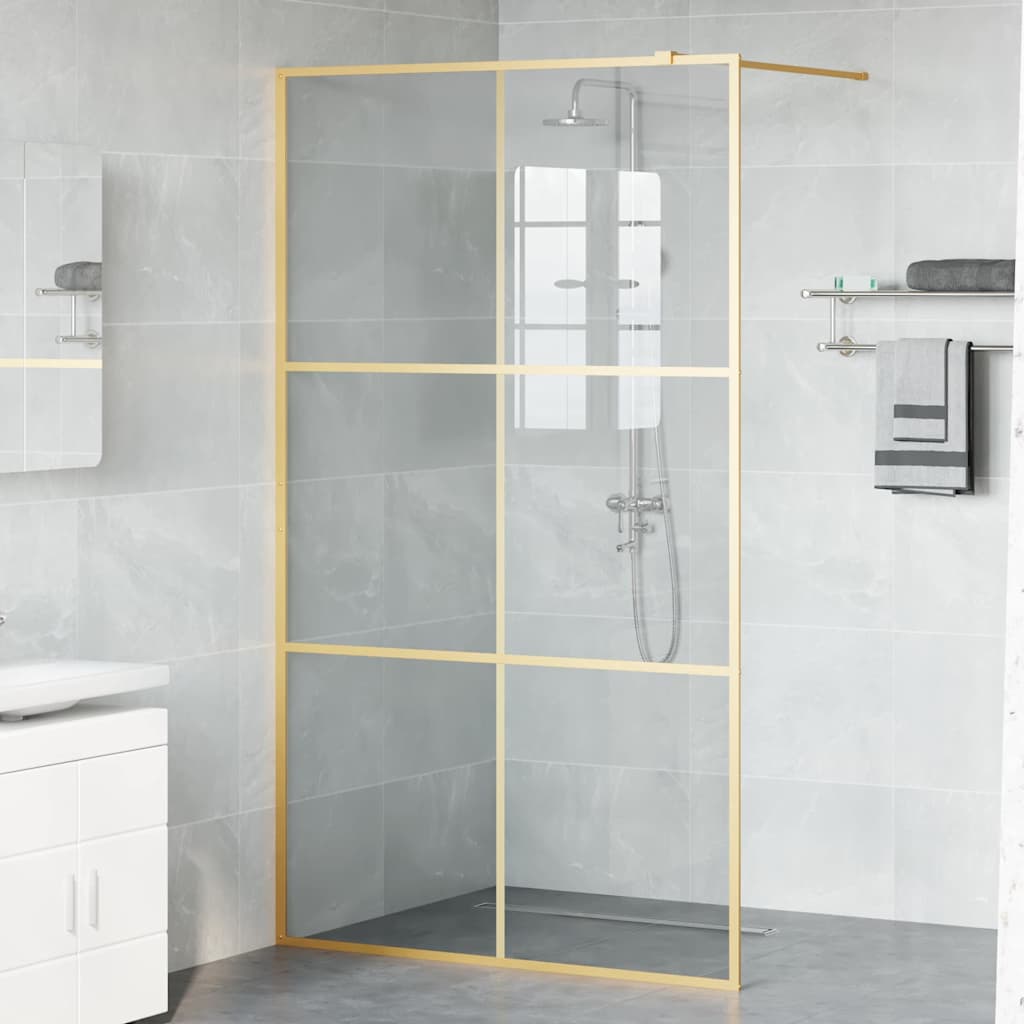 Inloop Douche Wand Goud 115 x 195 cm gehard glas