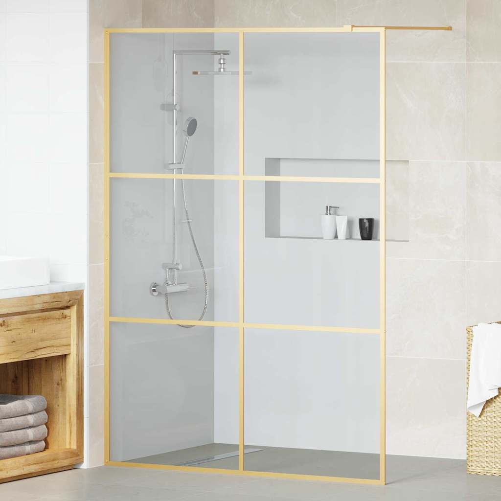 Inloop Douche Wand Goud 140 x 195 cm gehard glas