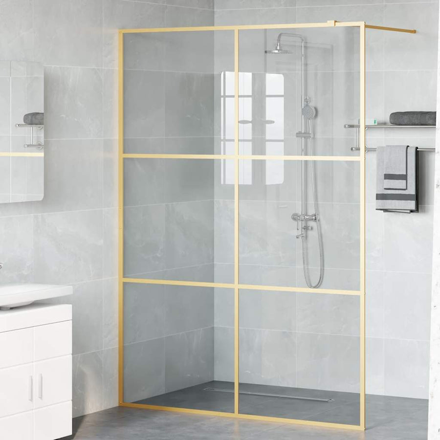 Inloop Douche Wand Goud 140 x 195 cm gehard glas