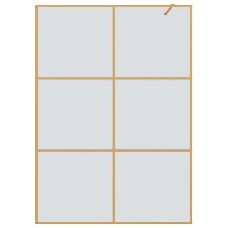 Inloop Douche Wand Goud 140 x 195 cm gehard glas