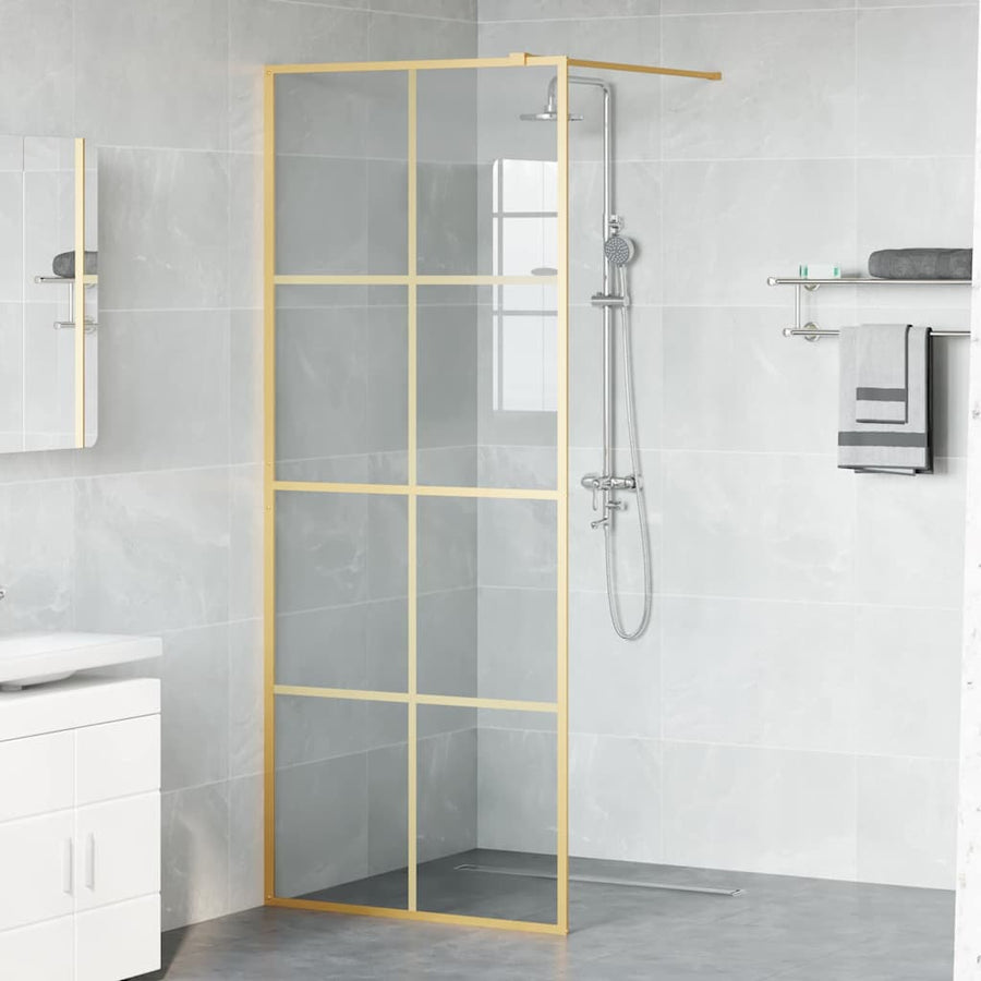 Inloop Douche Wand Goud 80 x 195 cm gehard glas