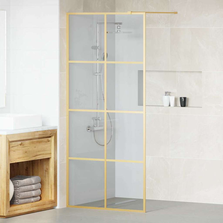 Inloop Douche Wand Goud 90 x 195 cm gehard glas