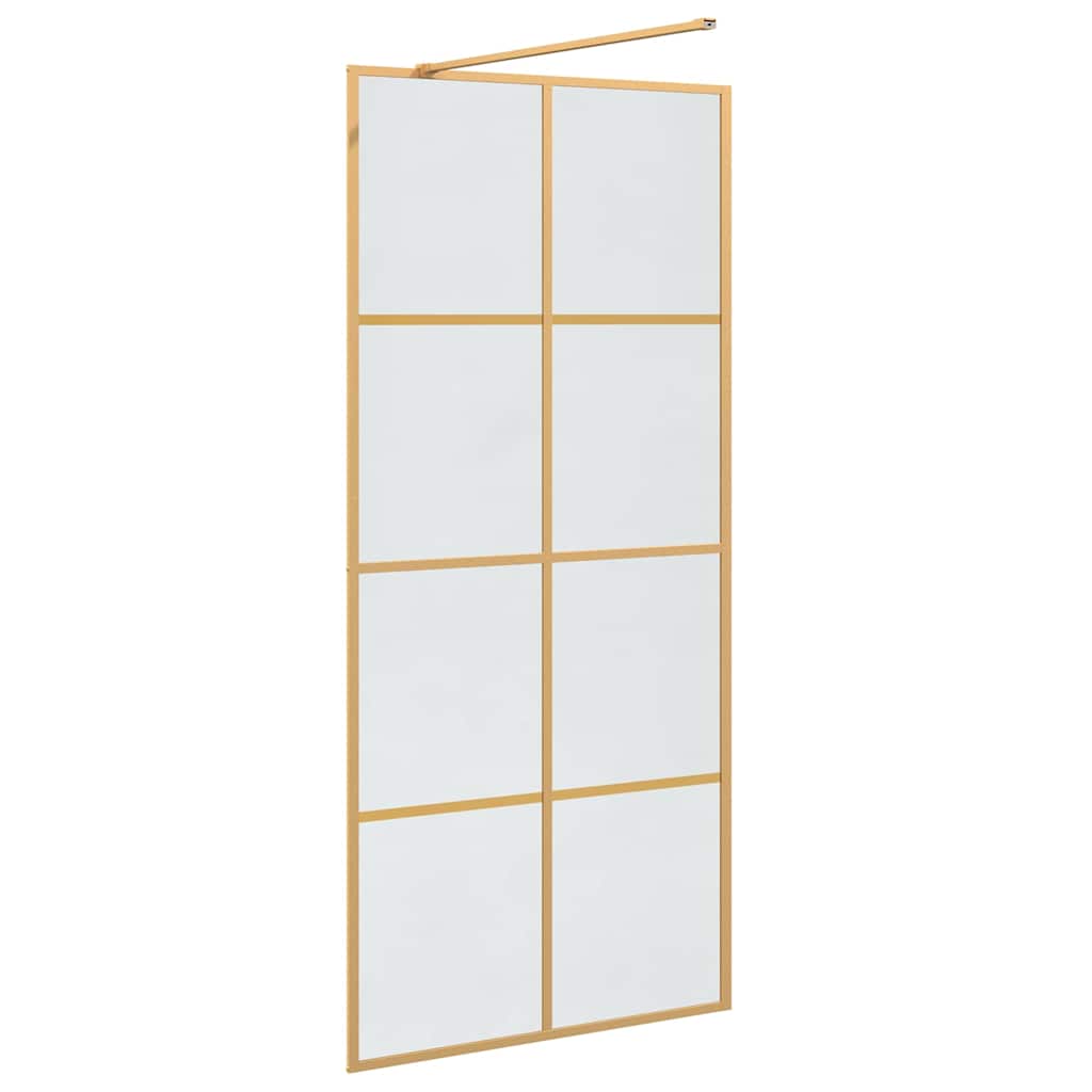 Inloop Douche Wand Goud 90 x 195 cm gehard glas