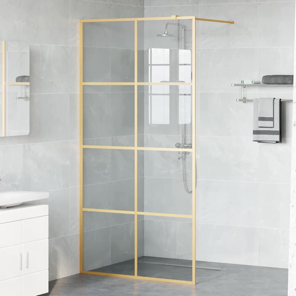 Inloop Douche Wand Goud 100 x 195 cm gehard glas