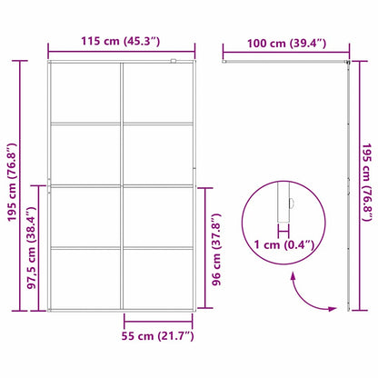 Inloop Douche Wand Goud 115 x 195 cm gehard glas