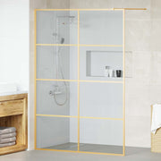 Inloopdouchewand 140x195 cm goud gehard glas