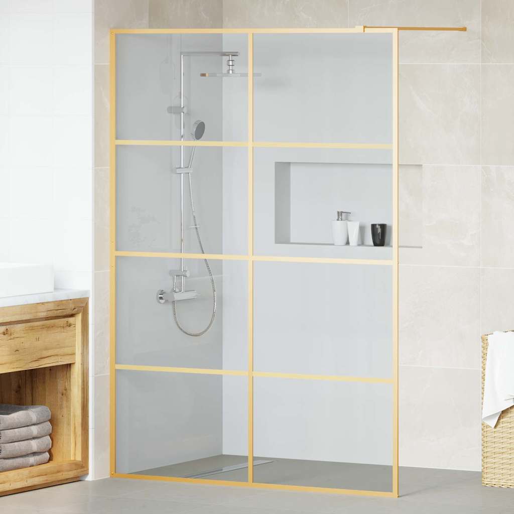 Inloop Douche Wand Goud 140 x 195 cm gehard glas