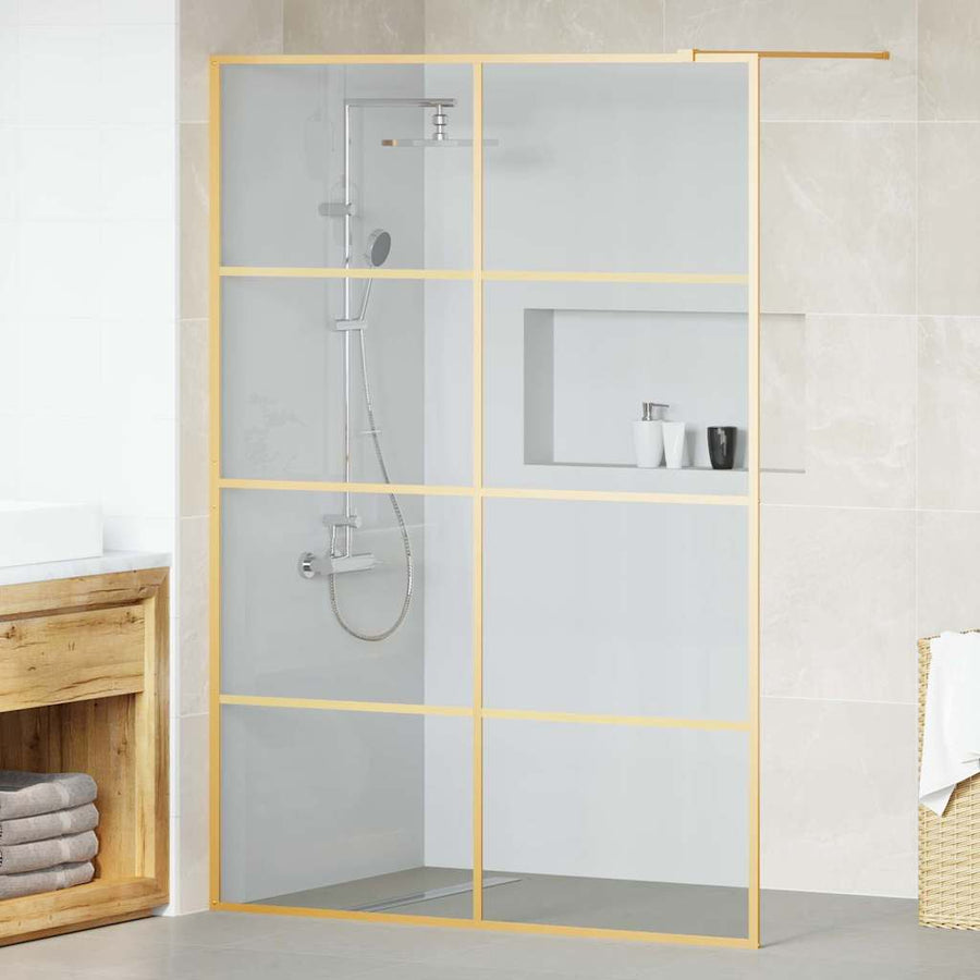 Inloop Douche Wand Goud 140 x 195 cm gehard glas