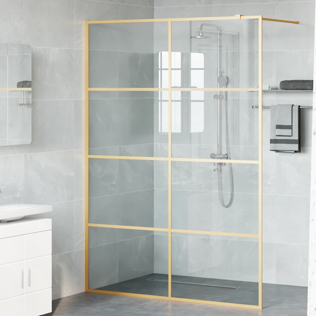 Inloop Douche Wand Goud 140 x 195 cm gehard glas