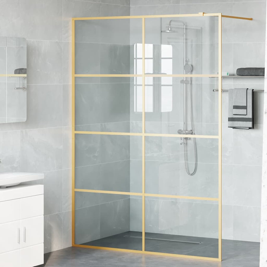 Inloop Douche Wand Goud 140 x 195 cm gehard glas