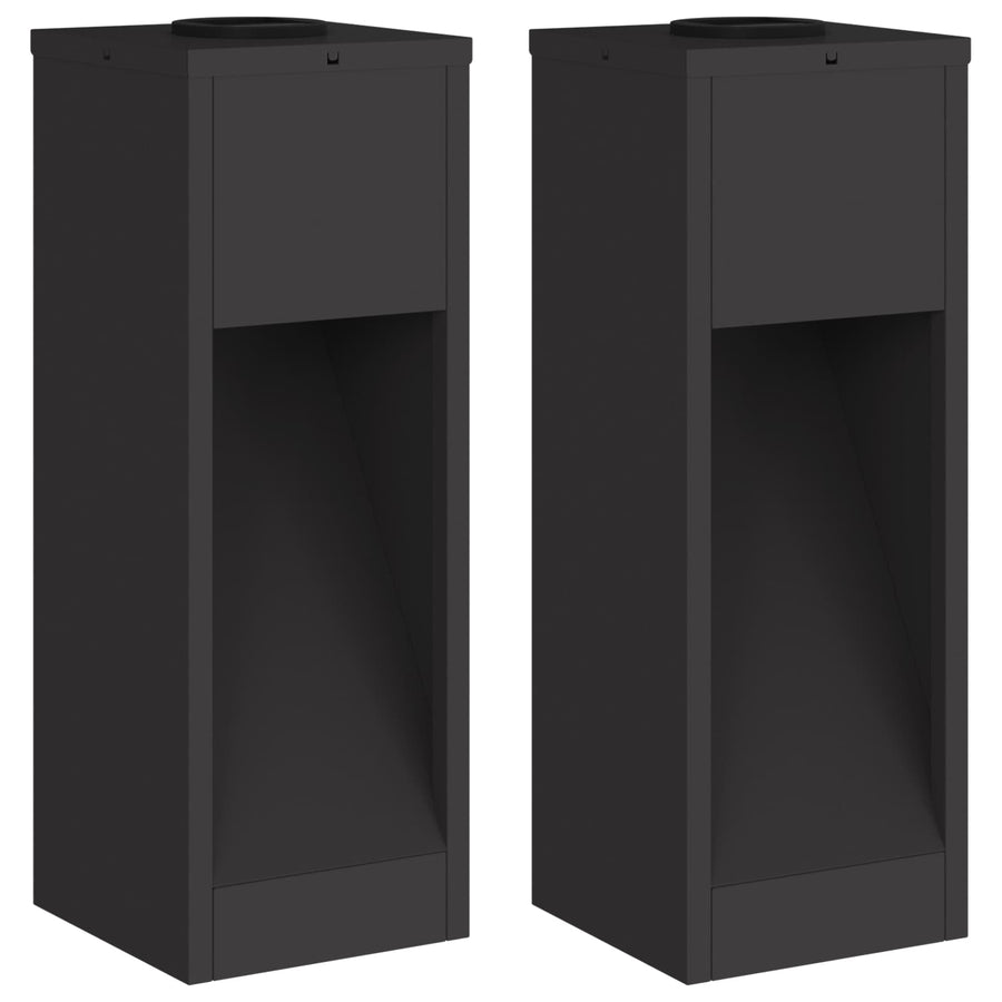 Zonne LED Padverlichting 2 pcs Zwart Koudgewalst staal