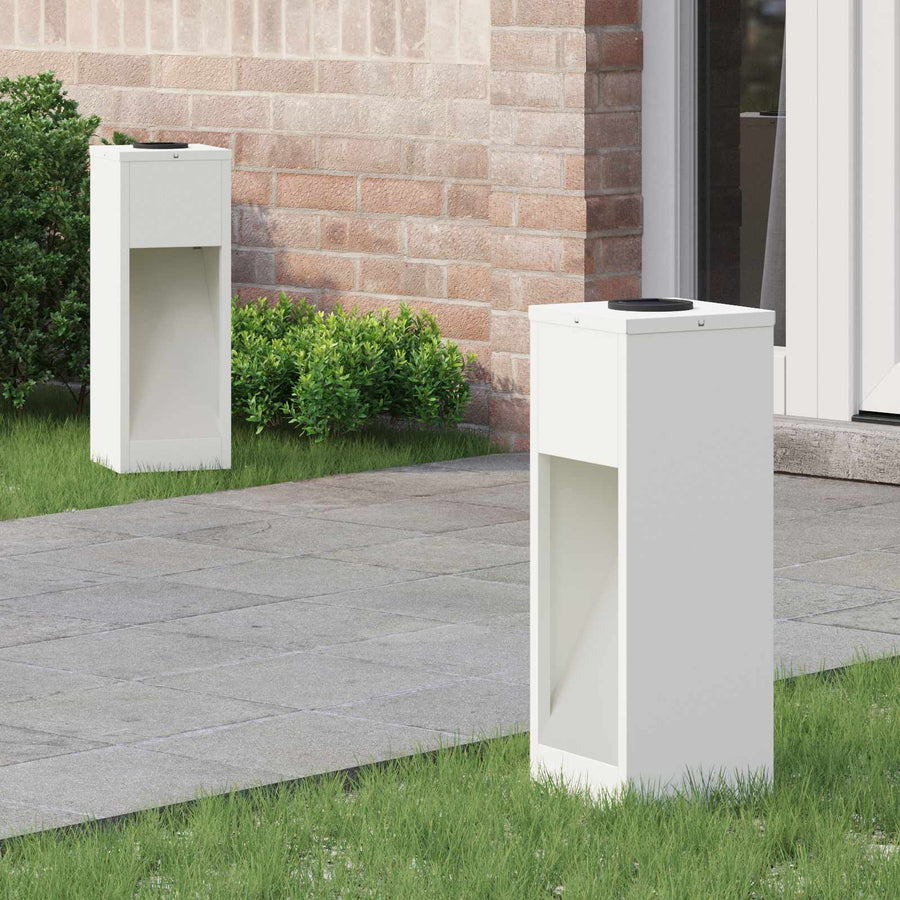 Zonne LED Padverlichting 2 pcs Wit Koudgewalst staal
