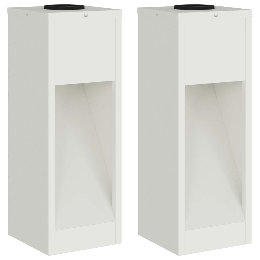 Zonne LED Padverlichting 2 pcs Wit Koudgewalst staal