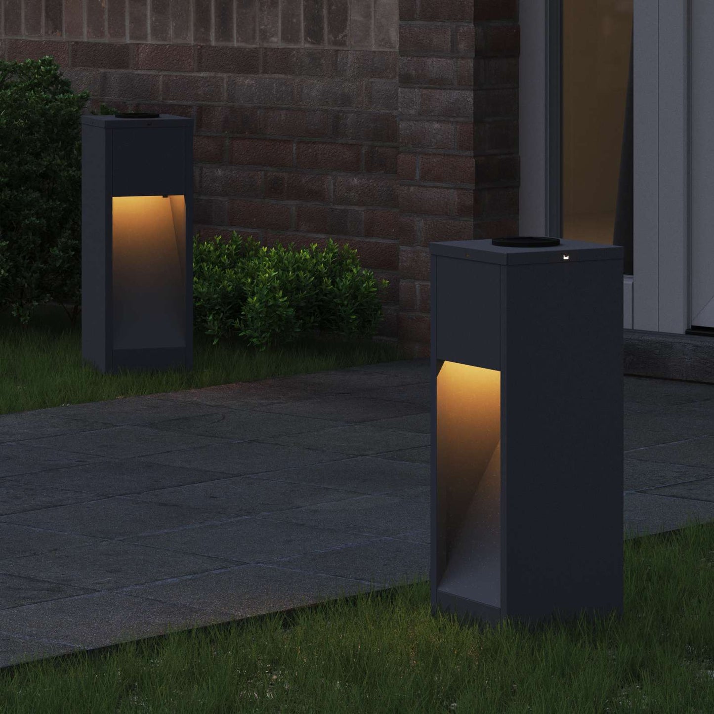 Zonne LED Padverlichting 2 pcs Antraciet Koudgewalst staal