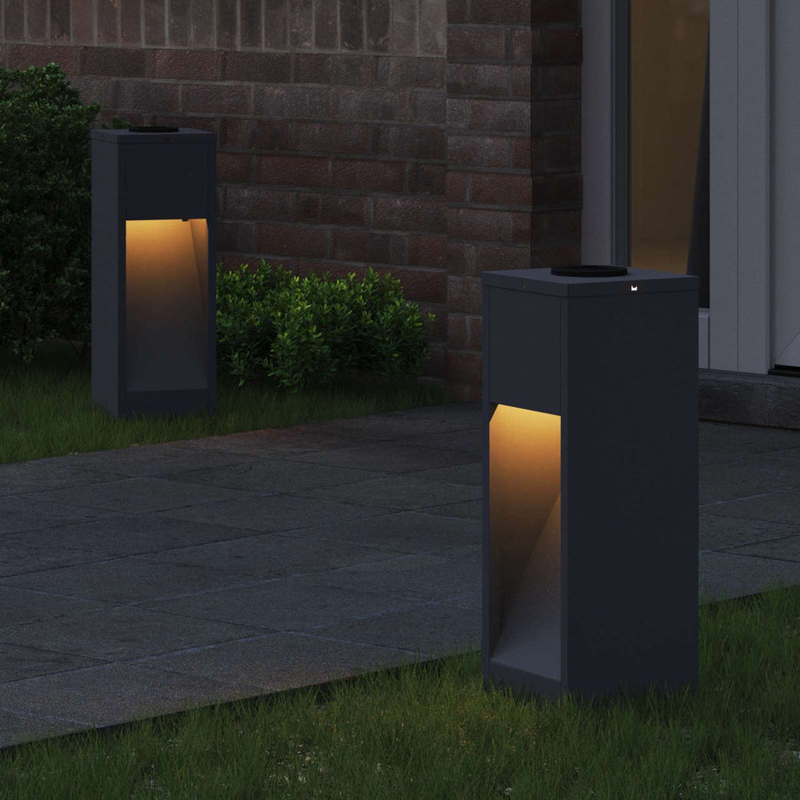 Zonne LED Padverlichting 2 pcs Antraciet Koudgewalst staal