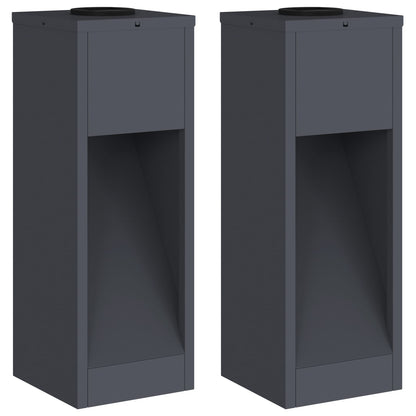 Zonne LED Padverlichting 2 pcs Antraciet Koudgewalst staal