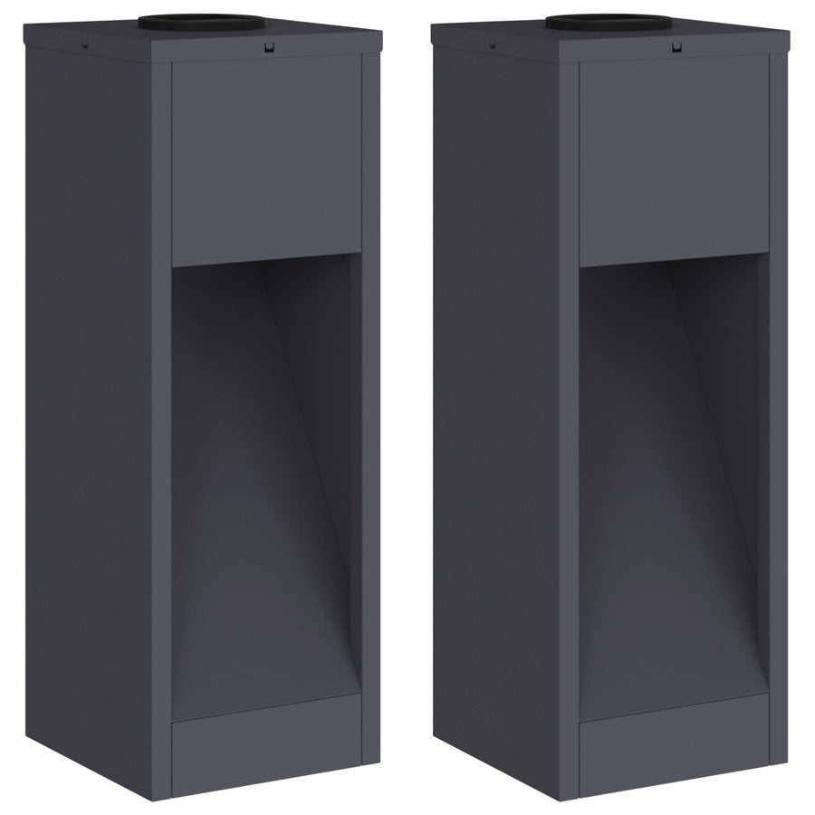 Zonne LED Padverlichting 2 pcs Antraciet Koudgewalst staal