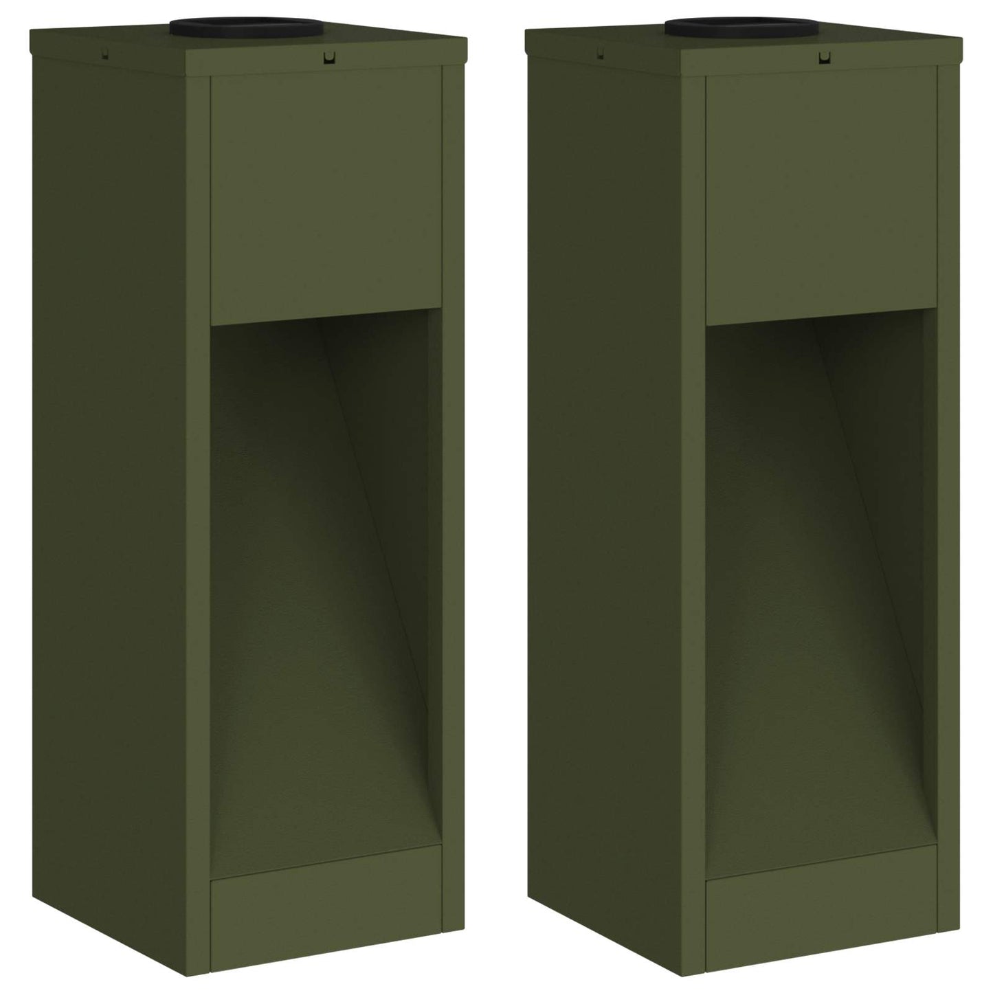 Zonne LED Padverlichting 2 pcs Olijf Groen Koudgewalst staal