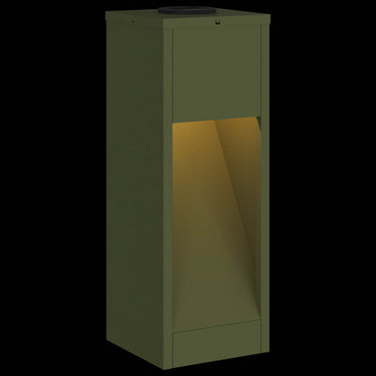 Zonne LED Padverlichting 2 pcs Olijf Groen Koudgewalst staal
