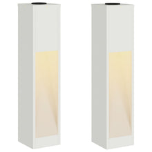 Zonne Led Padverlichting 2 Pcs Koudgewalst Staal 18 x 18 x 80 cm Wit