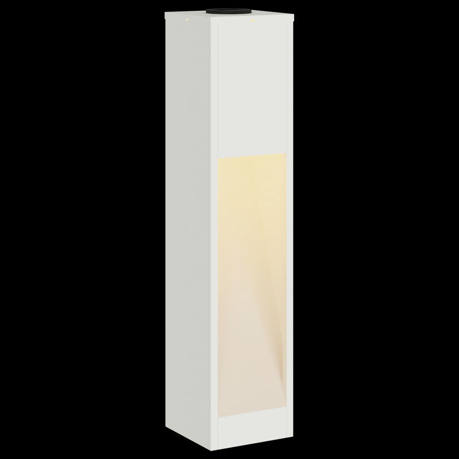 Zonne Led Padverlichting 2 Pcs Koudgewalst Staal 18 x 18 x 80 cm Wit