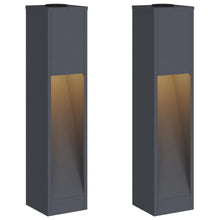 Zonne Led Padverlichting 2 Pcs Koudgewalst Staal 18 x 18 x 80 cm Antraciet