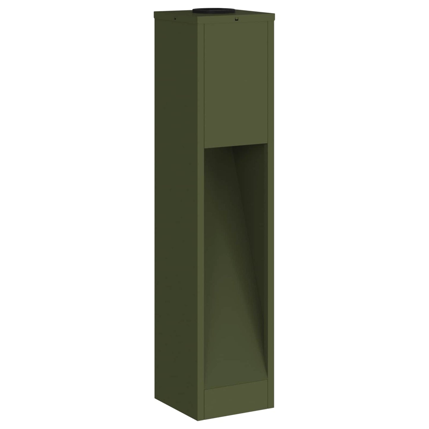 Zonne Led Padverlichting 2 Pcs Olijf Groen Koudgewalst Staal 18 x 18 x 80 cm Olijfgroen