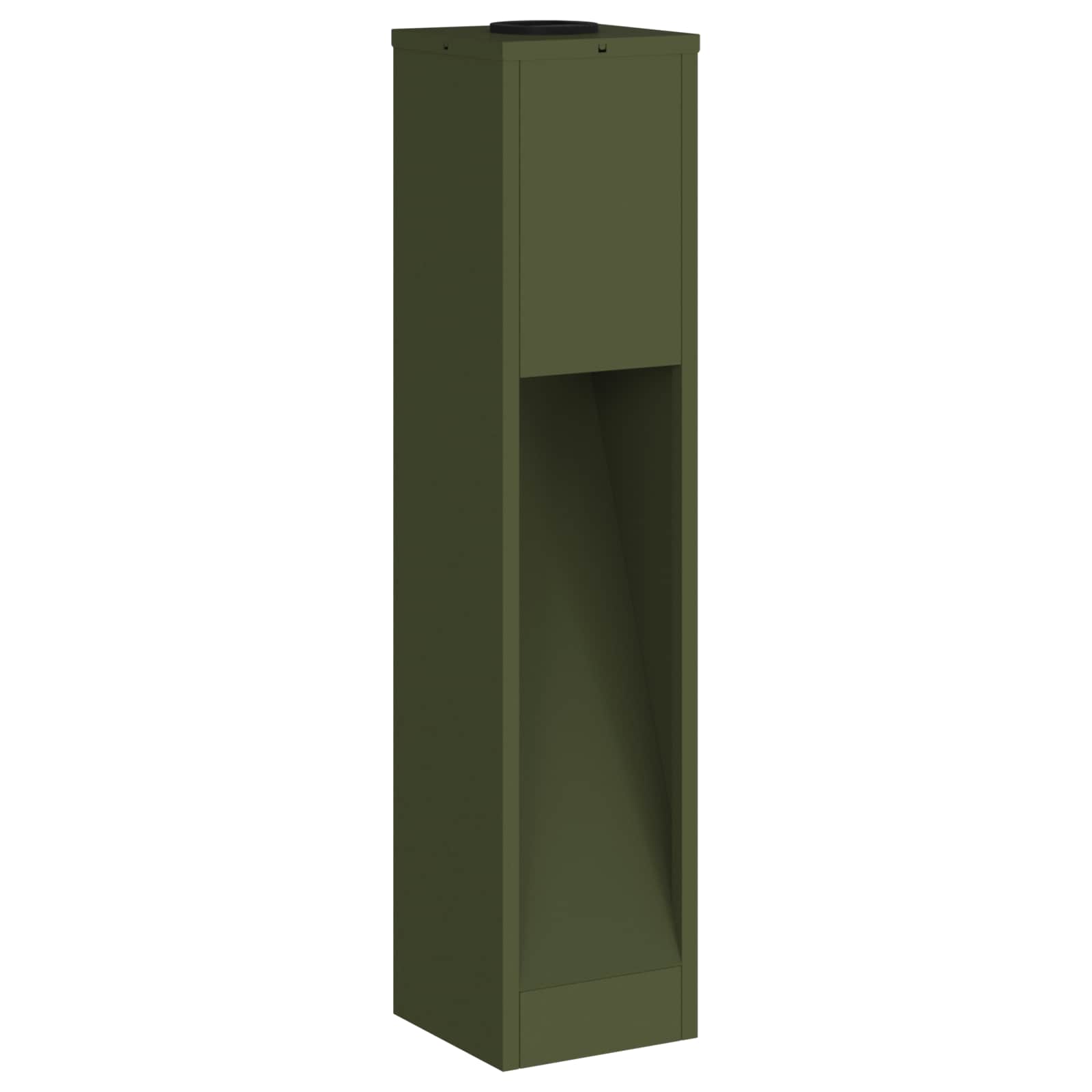 Zonne Led Padverlichting 2 Pcs Olijf Groen Koudgewalst Staal 18 x 18 x 80 cm Olijfgroen