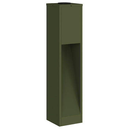 Zonne Led Padverlichting 2 Pcs Olijf Groen Koudgewalst Staal 18 x 18 x 80 cm Olijfgroen