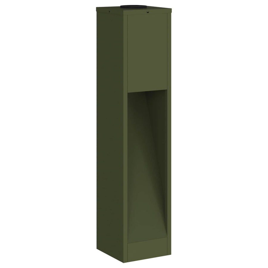 Zonne Led Padverlichting 2 Pcs Olijf Groen Koudgewalst Staal 18 x 18 x 80 cm Olijfgroen