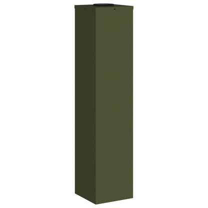 Zonne Led Padverlichting 2 Pcs Olijf Groen Koudgewalst Staal 18 x 18 x 80 cm Olijfgroen