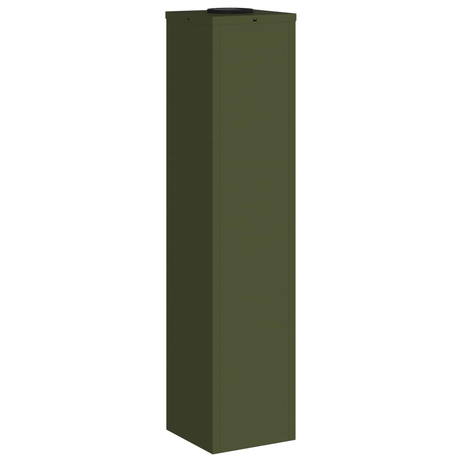 Zonne Led Padverlichting 2 Pcs Olijf Groen Koudgewalst Staal 18 x 18 x 80 cm Olijfgroen