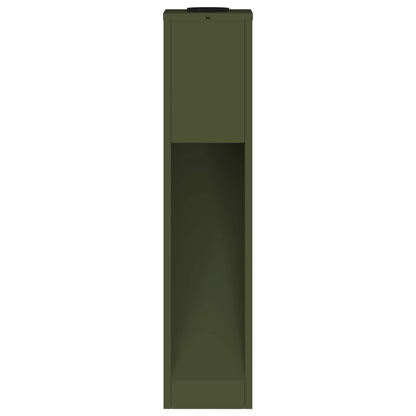 Zonne Led Padverlichting 2 Pcs Olijf Groen Koudgewalst Staal 18 x 18 x 80 cm Olijfgroen