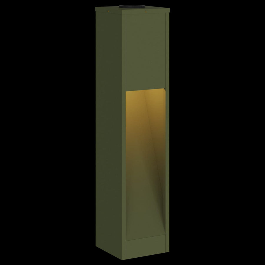 Zonne Led Padverlichting 2 Pcs Olijf Groen Koudgewalst Staal 18 x 18 x 80 cm Olijfgroen