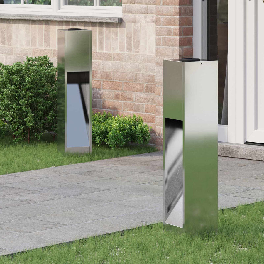 Zonne Led Padverlichting 2 Pcs Gegalvaniseerd Gegalvaniseerd 18 x 18 x 80 cm Geëgalvaniseerd staal