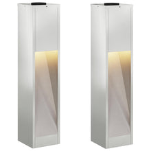 Zonne Led Padverlichting 2 Pcs Gegalvaniseerd Gegalvaniseerd 18 x 18 x 80 cm Geëgalvaniseerd staal