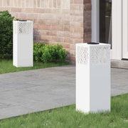 Solar LED pad licht 2 stuks wit 18x18x50 cm koudgewalst staal