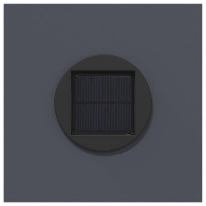 Solar Led Pad Licht Visgraat 2 Pcs Koudgewalst Staal 18 x 18 x 50 cm Antraciet