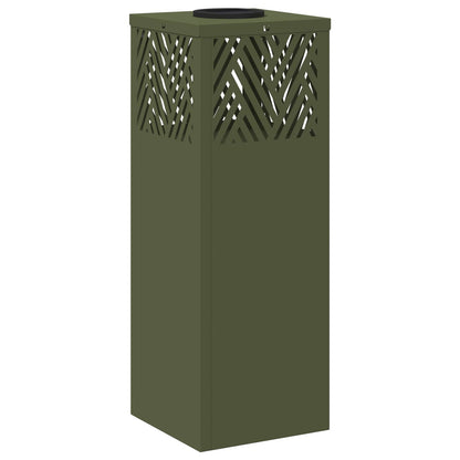Solar Led Pad Licht 2 Pcs Olijf Groen Koudgewalst Staal 18 x 18 x 50 cm Olijfgroen