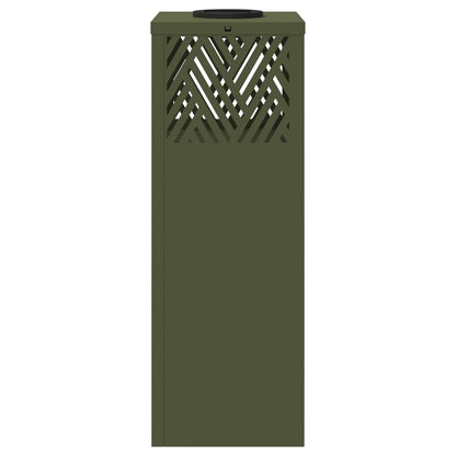 Solar Led Pad Licht 2 Pcs Olijf Groen Koudgewalst Staal 18 x 18 x 50 cm Olijfgroen