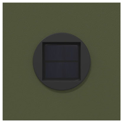 Solar Led Pad Licht 2 Pcs Olijf Groen Koudgewalst Staal 18 x 18 x 50 cm Olijfgroen