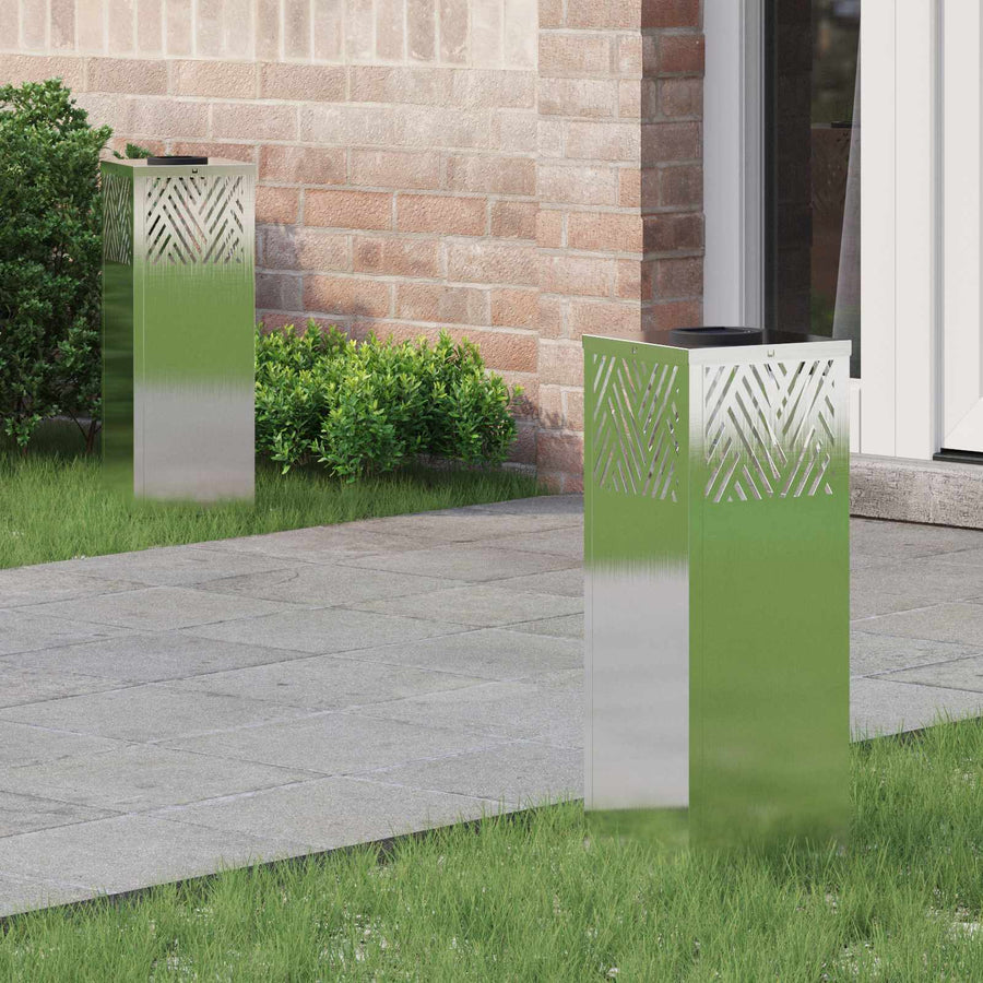 Solar Led Pad Licht 2 Pcs 18 x 18 x 50 cm Roestvrij staal