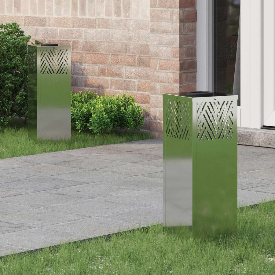 Solar Led Pad Licht 2 Pcs Gegalvaniseerd Gegalvaniseerd 18 x 18 x 50 cm Geëgalvaniseerd staal