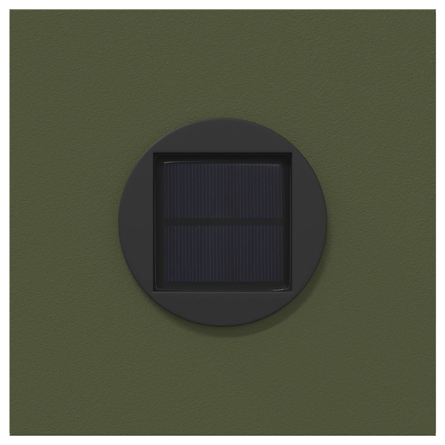 Solar Led Pad Licht 2 Pcs Olijf Groen Koudgewalst Staal 18 x 18 x 80 cm Olijfgroen